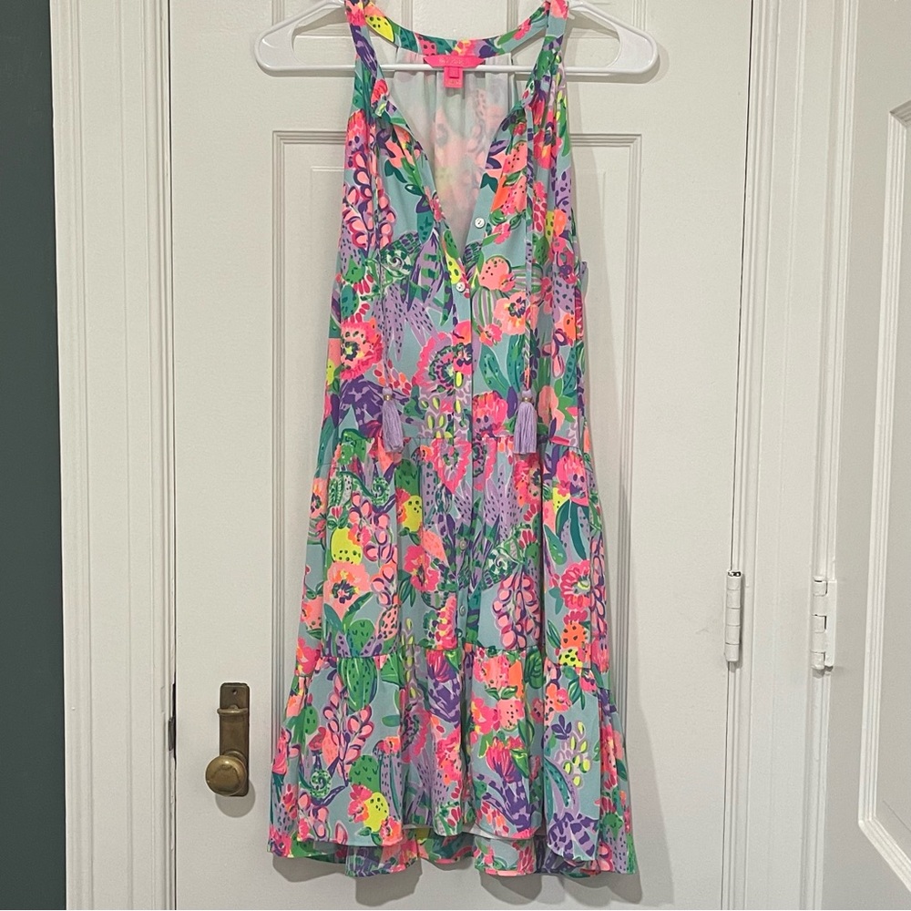 Lilly Pulitzer Carolane Lileeze Tassel Tie Pear  Swing Dress S NEW NWOT Small - Picture 9 of 9